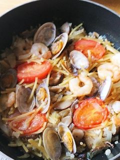 塩のスープで、パスタパエリア-レシピのメイン写真