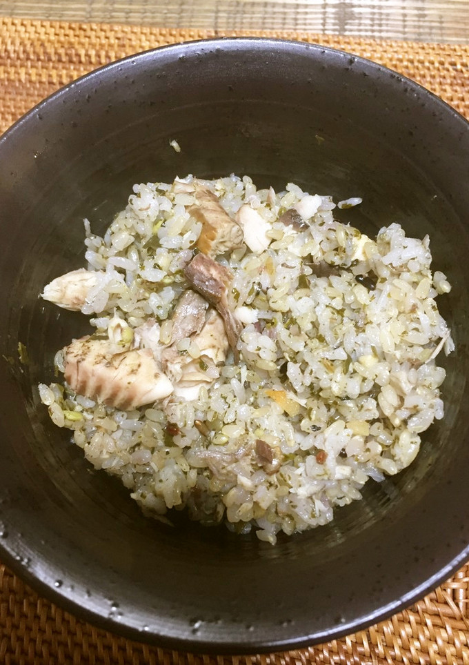 サバ缶と生姜と緑茶で！健康炊き込みご飯-レシピのメイン写真