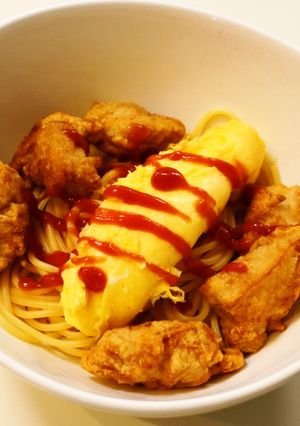 簡単♪ごちそう♪オムケチャパスタ-レシピのメイン写真