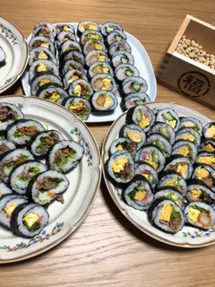 簡単、みんなで作った恵方巻き。-レシピのメイン写真