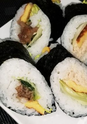 恵方巻きツナ＆牛肉の2種類(巻き寿司)-レシピのメイン写真