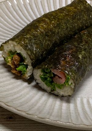 タコライスとローストビーフを恵方巻に♪-レシピのメイン写真
