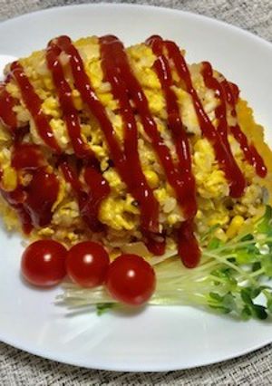 混ぜて焼くだけオムライス-レシピのメイン写真