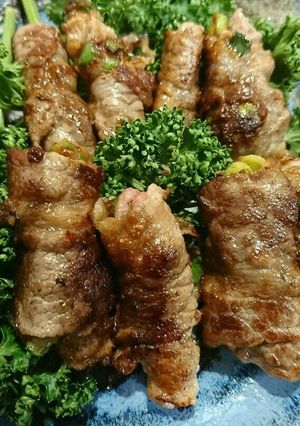 旨っ♥柚子香る牛肉のネギみそだれ巻き-レシピのメイン写真