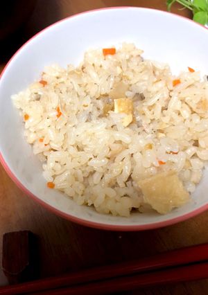 煮物の残り汁で、なんでも炊き込むご飯-レシピのメイン写真