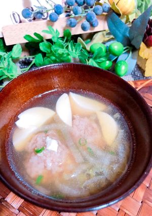 節分おかず汁♪鶏だんごのお吸い物(^^♪-レシピのメイン写真