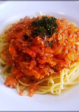 ラーメンのスープで！濃厚ミートソース-レシピのメイン写真