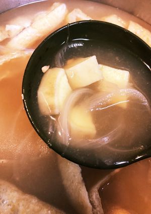 あまーいうまーい♪サツマイモ玉ねぎ味噌汁-レシピのメイン写真