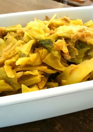 ご飯もすすむ！キャベツとツナのカレー蒸し-レシピのメイン写真