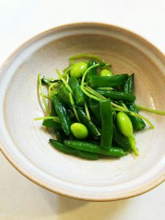 豆苗 いんげん豆 枝豆 塩炒め-レシピのメイン写真