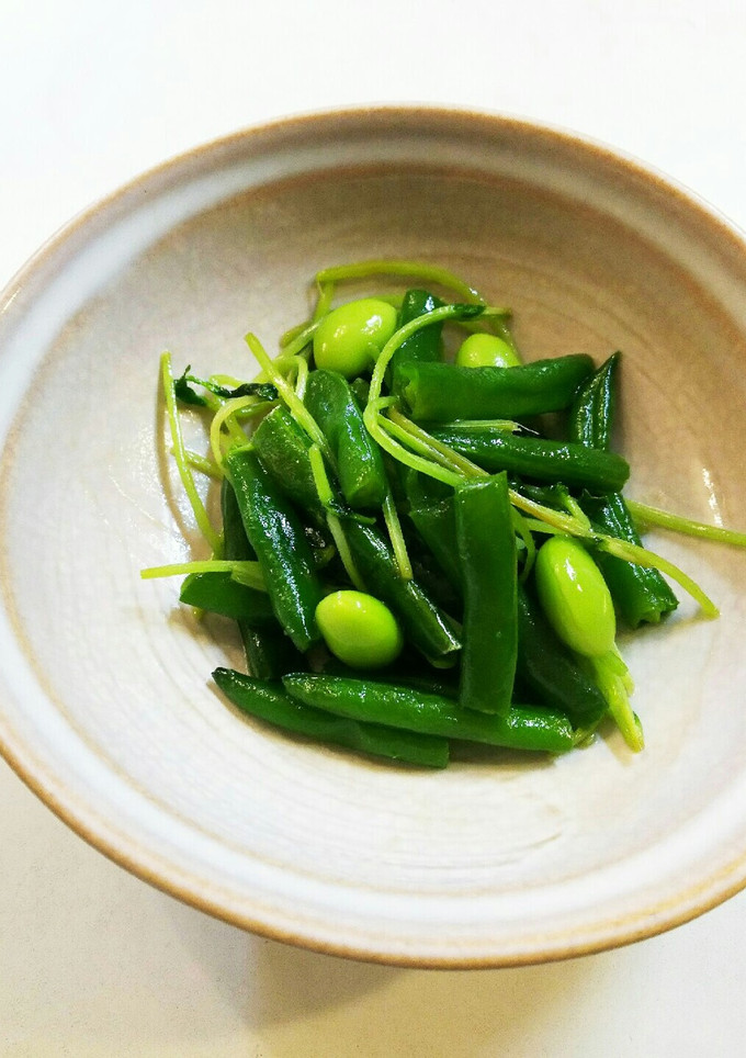 豆苗 いんげん豆 枝豆 塩炒め-レシピのメイン写真