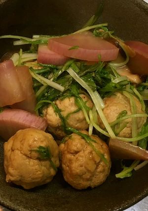 粉豆腐肉団子と紫大根と水菜の香酢煮-レシピのメイン写真