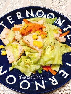 ごま薫☆スモークチキンでヘルシー野菜炒め-レシピのメイン写真