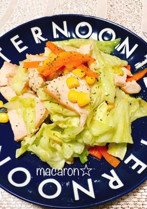 ごま薫☆スモークチキンでヘルシー野菜炒め-レシピのメイン写真