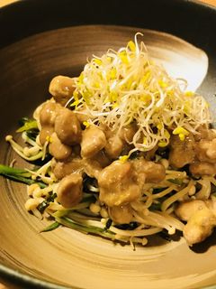 長ネギ&エノキのしょう油炒め●納豆添え-レシピのメイン写真