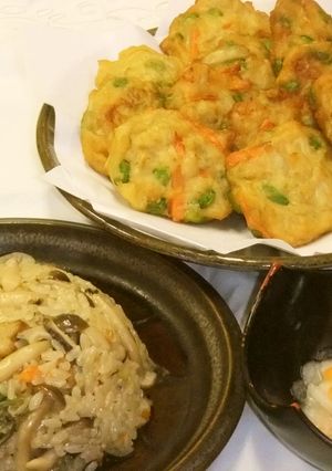 さつま揚げ*山菜おこわ *かぶ人参の甘酢-レシピのメイン写真