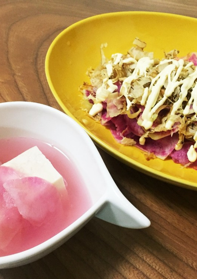 かわいい♡赤大根と豆腐のすまし汁-レシピのメイン写真
