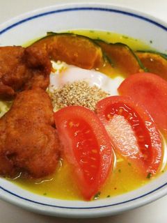 簡単♪塩ラーメンと鶏の唐揚げ☆野菜添え-レシピのメイン写真