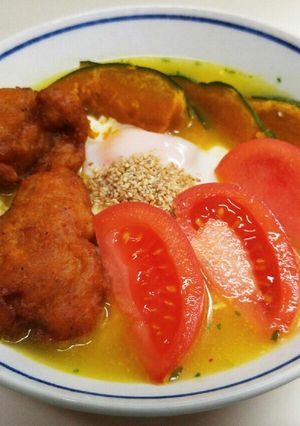 簡単♪塩ラーメンと鶏の唐揚げ☆野菜添え-レシピのメイン写真