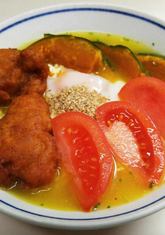 簡単♪塩ラーメンと鶏の唐揚げ☆野菜添え-レシピのメイン写真