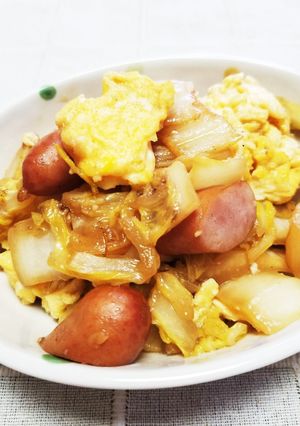 ☆白菜・ウインナー・卵の中華炒め☆-レシピのメイン写真