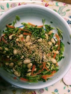 レンジで簡単✨豆苗と大豆のナムル♪☺-レシピのメイン写真