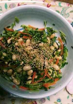 レンジで簡単✨豆苗と大豆のナムル♪☺-レシピのメイン写真