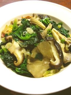 きのことちぢみほうれん草の葱醤油炒め-レシピのメイン写真
