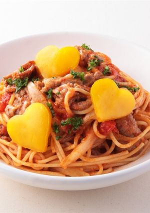 パプリカと牛肉のハートパスタ-レシピのメイン写真
