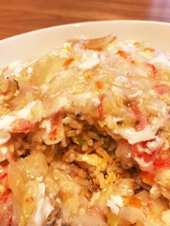鍋の残りでカニあんかけ炒飯離乳食とりわけ-レシピのメイン写真