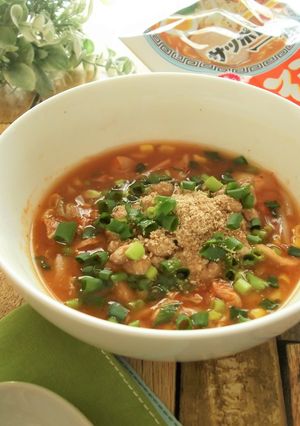 サッポロ一番でお変わり　キムチ納豆汁-レシピのメイン写真
