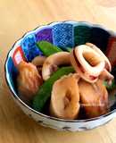 イカとゴボ天の煮物（隠し味に胡麻油）