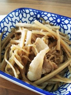 便秘解消☆ごぼう、豚肉、白滝炒め-レシピのメイン写真