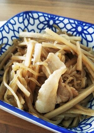 便秘解消☆ごぼう、豚肉、白滝炒め-レシピのメイン写真