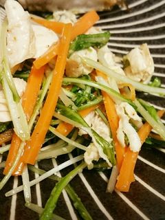 鶏ササミと水菜のデリ風サラダ-レシピのメイン写真