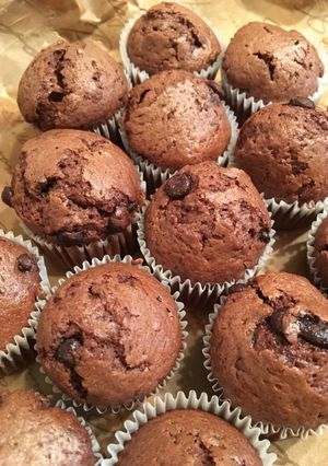 簡単且つ大量ダブルチョコミニカップケーキ-レシピのメイン写真