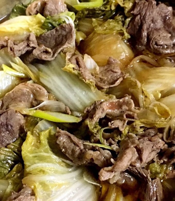 牛肉と白菜のすき焼き風 蒸し煮-レシピのメイン写真