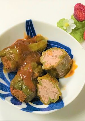 ピーマンの丸ごと肉詰め-レシピのメイン写真