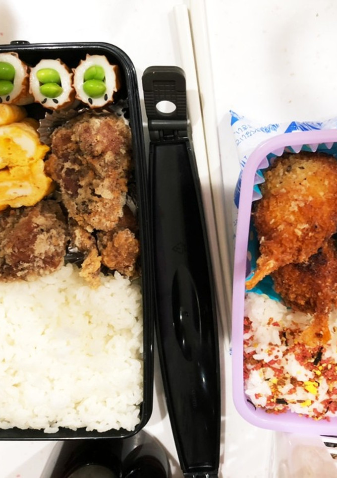 からあげ弁当とカニの爪弁当-レシピのメイン写真