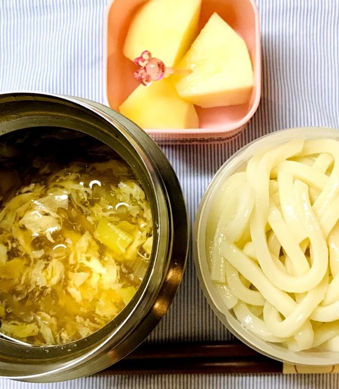 スープジャー保温弁当☆野菜入かき玉うどん by ふわままrecipe