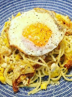 節約◎目玉焼きのパスタ-レシピのメイン写真