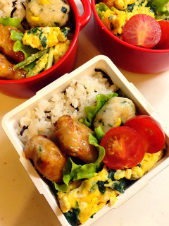 肉巻きはんぺん卵炒め弁当-レシピのメイン写真