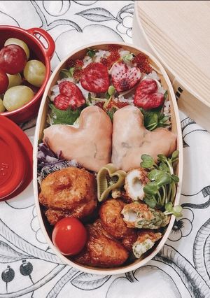 お弁当に♡ハートの生ハムポテサラ-レシピのメイン写真