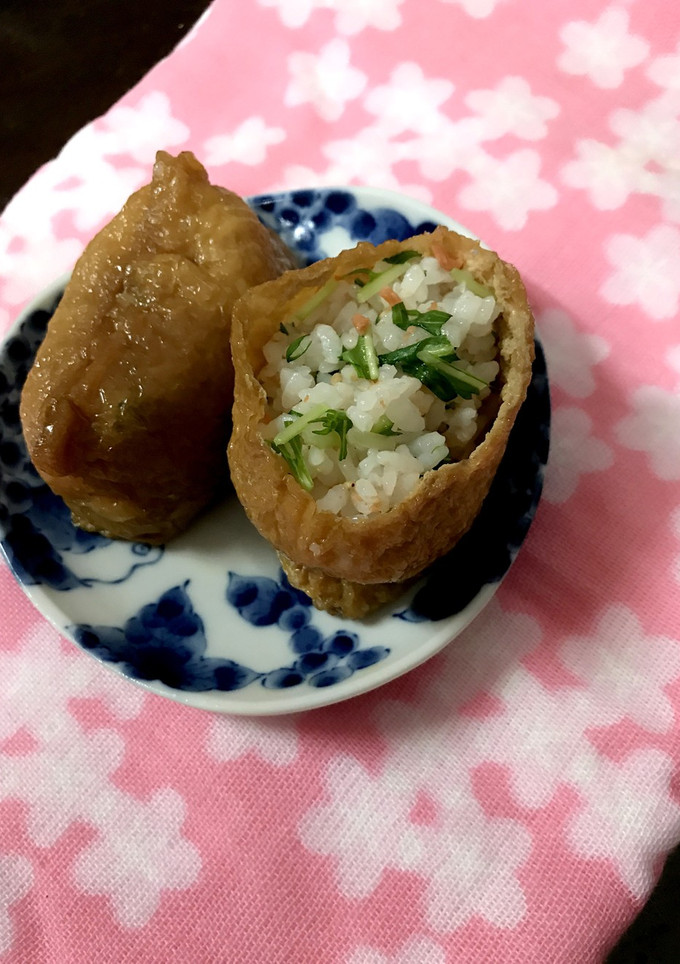 鮭と水菜のお稲荷さん-レシピのメイン写真