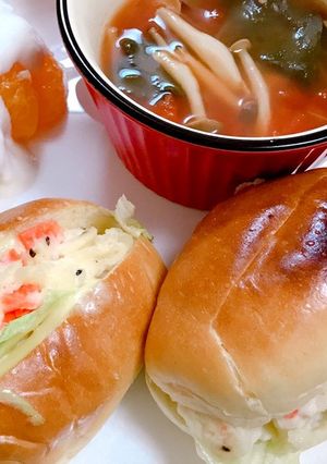 ポテサラロールセット#ワンプレート朝ご飯-レシピのメイン写真