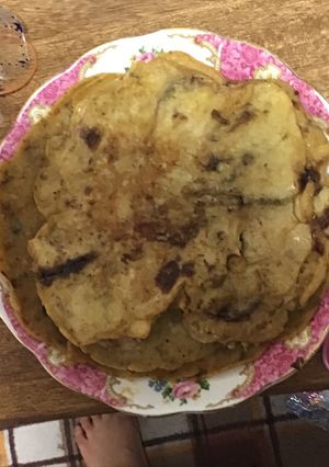 チョコとバナナのおいしいホットケーキ-レシピのメイン写真