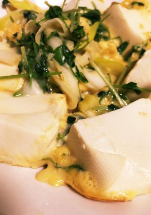 節約ボリューム副菜！豆腐と豆苗の卵とじ！-レシピのメイン写真