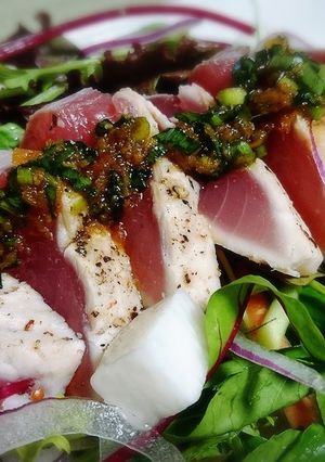 マグロのたたきとベビーリーフのサラダ♪-レシピのメイン写真
