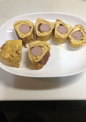 ソーセージマヨで美味しいふわふわ卵焼き巻-レシピのメイン写真