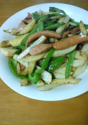 じゃがいもとピーマンのカレー風味炒め-レシピのメイン写真